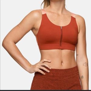 Outdoor voices zip bra in brick